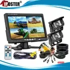 7" Quad Split Monitor 2 CCD Rear View Backup Camera For Truck Caravan Reversing