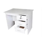 Design Square Modern Office Writing Study Desk 120cm W/ 3-Drawers - White