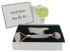 Pink Jade Roller For Face And Gua Sha Massager Set 100% Natural Rose Quartz