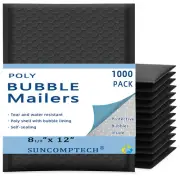 #2 8.5x12 8.5x11 Poly Bubble Padded Envelope Mailer Shipping Bag Black 1000 PCS