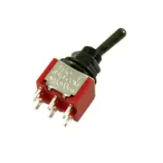 WDE9B ON-ON Black DPDT Bat Style Mini Toggle Switch Guitar/Bass