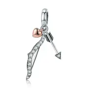 Silver plating Love Wishes Bow and Arrow Pendant Charms Fit Bracelets & Bangles Necklace Jewelry Gift