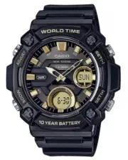 Casio Youth Analog Digital Resin Black Dial Quartz AEQ-120W-9AV 100M Men's Watch