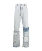 Heron Preston Distressed-Effect Straight-Leg Jeans 33,36,31 White