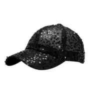 Women Sequin Baseball Cap Outdoor Casual Mesh Breathable Sun Hat Adjustable