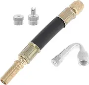 X AUTOHAUX 1 Set 45 Degree Copper Tire Valve Extension with Flexible Plastic 100mm Tyre Valve Stem Extender for Car Motorcycle RV Truck Bike