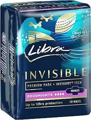Libra Invisible Pads - GOODNIGHTS with Wings – 10 Pads