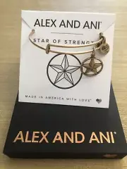 ALEX AND ANI Bangle Bracelet “STAR OF STRENGTH “ Gold Tone