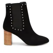 Rebecca Minkoff Size 8.5M Black Sara Stud Block Heel Booties Ankle Boots Goth