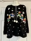 Quacker Factory Zip Sweater Small Snowmen Beaded Cardigan Vintage Ugly Christmas
