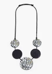 [Taking Shape] Taking Shape Mono Flower Necklace in Black / White - Women's Accessories Black / White