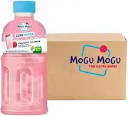 Mogu Mogu Stawberry & Cream Zero Sugar Drink with Nata De Coco 320ml 24 Carton