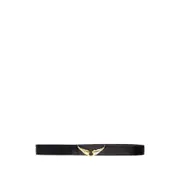 [Zadig & Voltaire] Zadig & Voltaire Winged-buckle Leather Belt III NUMERIC BLACK