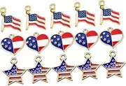 [TEHAUX] Decorative Charm Jewelry Making Materials 30pcs Diy Pendant Kit American Flag Charm