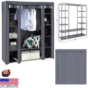 Closet Clothes Organizer Storage Wardrobe Portable Rack with Shelf 69" Fabric
