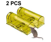 2 Pack Smart Mouse Trap Works Without Killing The Mouse Trap Small Mouse Trap For Indoor Outdoor Use - Yellow