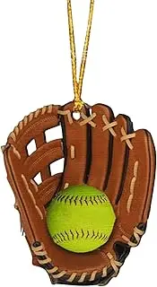 Softball Ornaments for Christmas Tree - 2D Acrylic Unique Softball Ornament for Christmas Tree - Sports Fan Softball Player Decoration, Christmas Tree Ornament for Window Wall