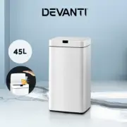 Devanti 45L Motion Sensor Bin Rubbish Automatic Trash Can Kitchen White