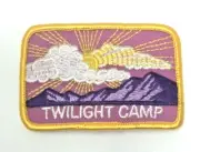 PATCH GSA Girl Scouts Twilight Camp Mountains Sun Clouds Purple Pink