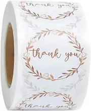 UTHCLO 500Pcs Flower Sealing Stickers Thank You Stickers for Party Favors Present Bags and Decor for Thanksgiving Christmas Year Celebrations