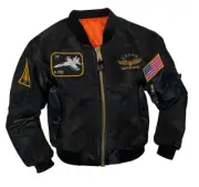 Rothco Kids Flight Jacket | MA-1 Bomber with Patches | Reversible Warm Water-Res