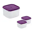 Tupperware Modular Mates Square 2.5L Clear Window Container Stackable Airtight