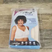 Playtex 18 Hour Easier On Front-Close Wirefree Bra Sz 38DDD Flex Back NEW