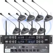 Conference Cardioid Microphone 8 Desk Gooseneck Digital Wireless Meeting System