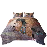Native American Horse with Native Art Coverlet
