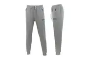 FIL Men's Fleece Track Pants Jogger Zip Pockets LOS ANGELES - Light Grey