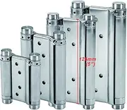 [LOOTICH] Heavy Duty Double Action Stainless Steel Spring Hinges 5” (126mm) Self Closing for Swing Doors Freegate Saloon Cafe Bar Counter Door Load Capacity 25kg Satin (2 PCS)
