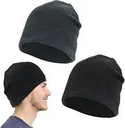 [KUEEA] Running Hat Men Women Thermal Fleece Sports Hat Windproof Cycling Hat Under Helmet Breathable for Winter, Black, 52