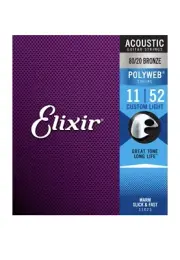 Elixir 11025 Custom Light Polyweb Acoustic Guitar Strings 11-52