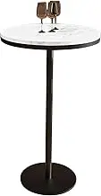 Round Dining Table Coffee Table for Kitchen, Dining Room, Save Space, Modern Round Cocktail Bar Table Small Sofa End Table Metal Bistro Pub Table Accent Table Snack Table(Height 95cm/3.1ft)