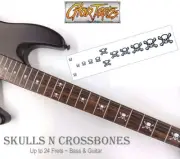 Skulls N Crossbones Die-Cut Sticker Inlay - Up to 24 Fret -Guitar OR Bass