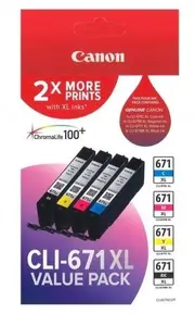 Genuine Canon CLI 671XL Value Pack