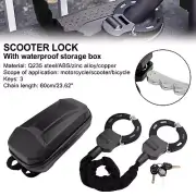 Motorcycle Bike Electric Scooter Lock with Key 60cm Chain Lock Anti Theft W/Bag
