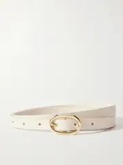 [Anine Bing] Anine Bing - Mini Signature Link Leather Belt - Ivory - M/L M/L Ivory