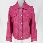 Chicos Jacket 2 Womens Large 12 Pink Metallic Full Zip Buttons Pockets Lined New