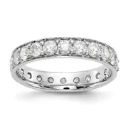 14k White Gold Polished Vintage 2ct Diamond Eternity Band