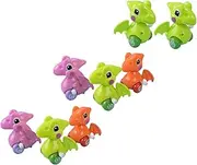 QUMIIRITY 8pcs Dinosaur Clockwork Energy Saving No Battery Design Adorable Cartoon Dinosaurs for Hand Eye Coordination and Learning Random Color