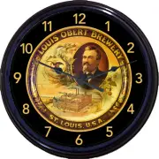 Louis Obert Brewery Beer Tray Wall Clock St Louis MO Ale Lager Brew Man Cave