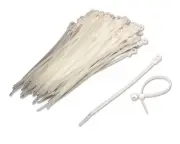 8 Inch Mount Head Screw Cable Wire Zip Tie 50 lbs Natural White 100 Pack Lot Pcs