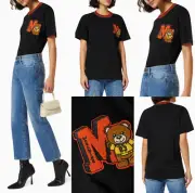 Moschino Couture T-Shirt Varsity Teddy Bear Applique Oversize Logo Tee Unisex