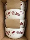 WEST ELM Pottery Barn SCANDI Wood Block Stoneware Cereal Bowls SET OF 4