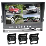 Elinz 9" Splitscreen Monitor 4PIN Colour CCD IR Rearview Reversing 3x Cameras Package