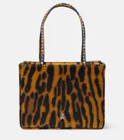 [Amina Muaddi] Amina Muaddi Superamini leopard-print satin tote bag One Size multicoloured