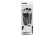 Reeves Black Taklon LH Flat Round Filbert Angle & Fan Paint Brushes Painting Set
