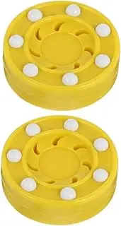 SUPVOX 2 Pcs Roller Skating Hockey Training Accessories Game Hockey Puck Embroidered Ribbon Trim Street Hockey Ball Air Fittings Men Hockey Puck Crackers Official Outdoor Biscuit Miss Pp