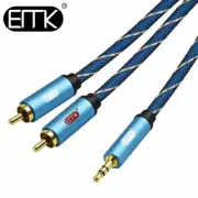 EMK RCA 3.5mm AUX to 2 RCA Audio Cable for DJ Amplifiers Subwoofer Mixer Theater